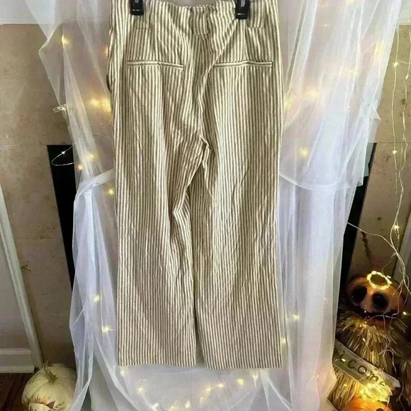 Spartina Cream & Tan Striped Pants. Size 4. Hemp, Organic Cotton. - Picture 4 of 8